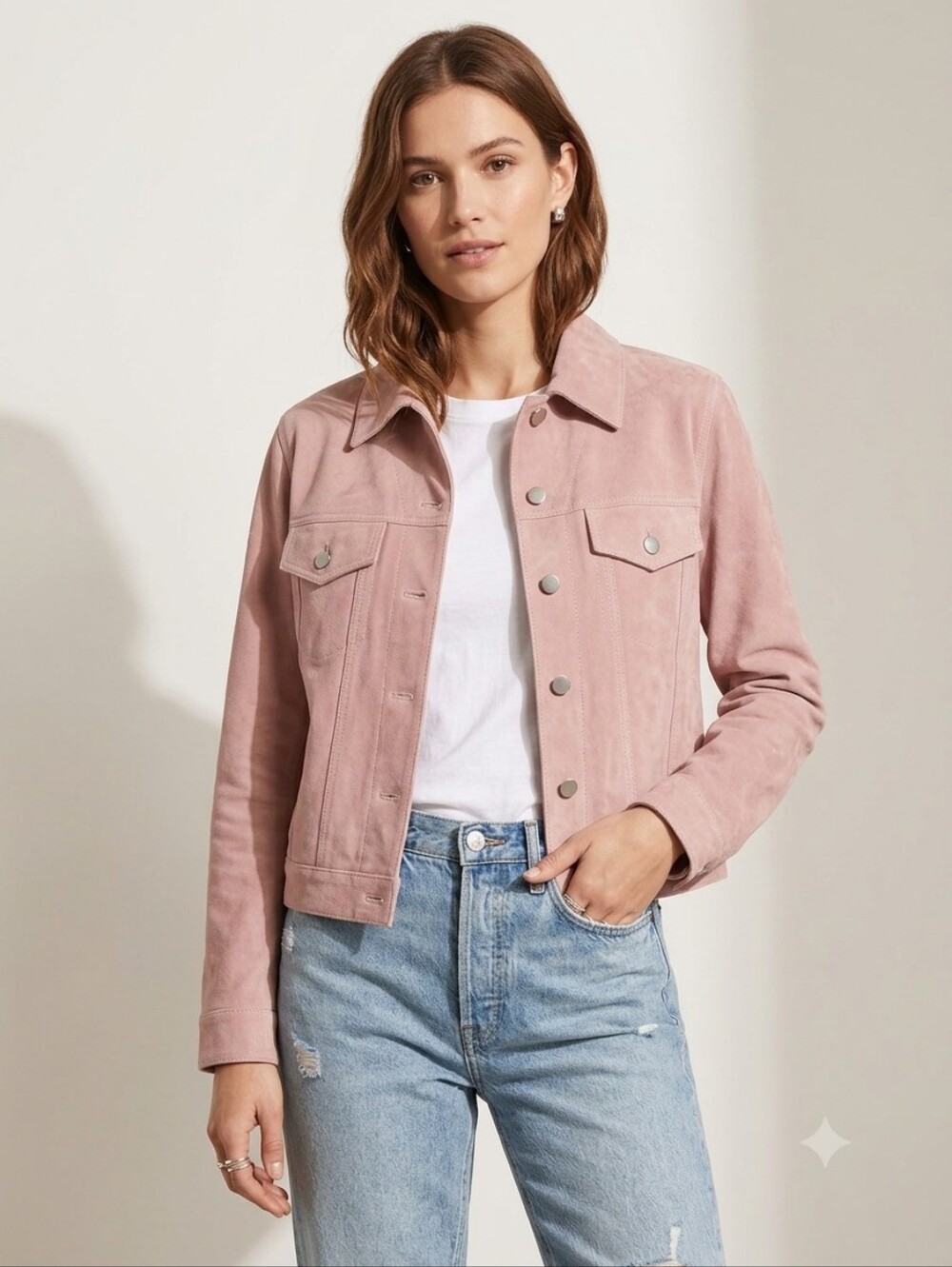 Like new SUEDE Bagatelle Blush Pink Jacket, size M